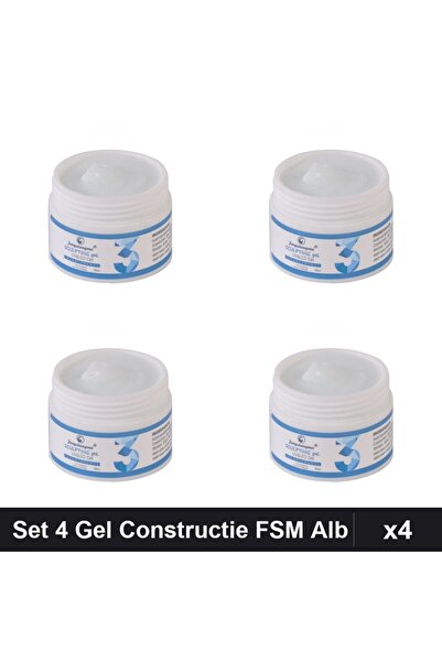 FSM Set 4 Gel Constructie UV LED 50g, Nr.03 Alb Laptos, Sculpting Manichiura
