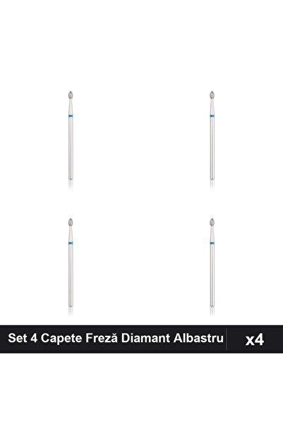 NAİLS Set 4 Capete Freză Diamant NBC Picătură 2.3mm Albastru, Manichiură Prof...