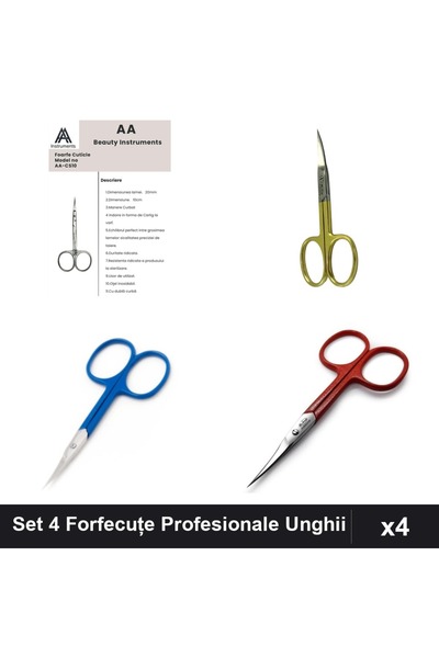 One Group Set 4 Forfecuțe Profesionale Unghii și Cuticule, AlAlzee One Group,...