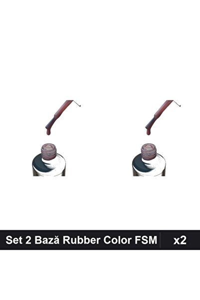 FSM Set 2 Bază Rubber Color Nr.16 15ml, Base Coat Manichiură Gel UV/LED