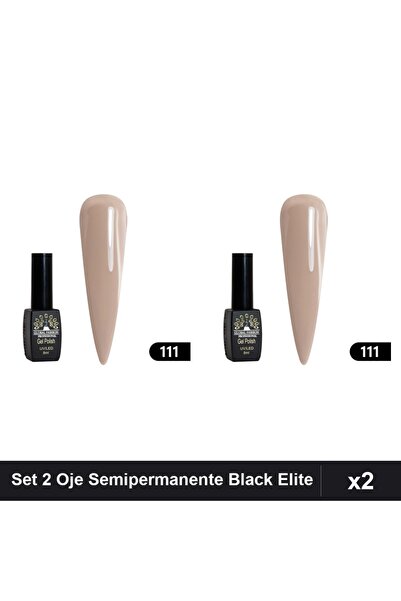 global fashion Set 2 Oje Semipermanente Black Elite 8ml, Manichiura UV/LED,