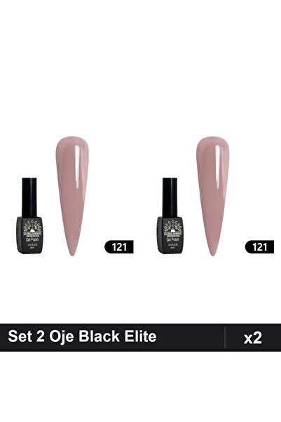 global fashion Set 2 Oje Semipermanente Black Elite 8ml, Manichiura UV/LED,