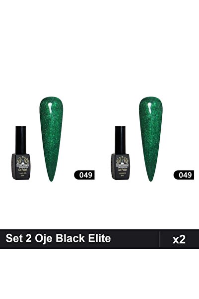global fashion Set 2 Oje Semipermanente Black Elite 8ml, Manichiura UV/LED, C...
