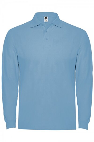 ROLY Tricou polo cu mânecă lungă pentru bărbați, 100% bumbac, Estrella, albas...
