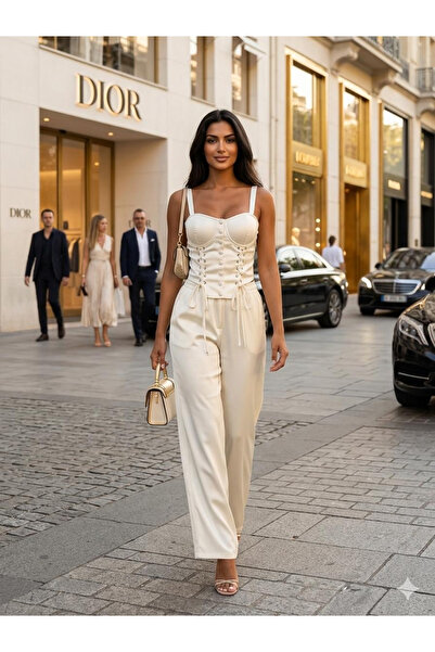 OEM Set dama doua piese cu top tip corset si pantaloni largi