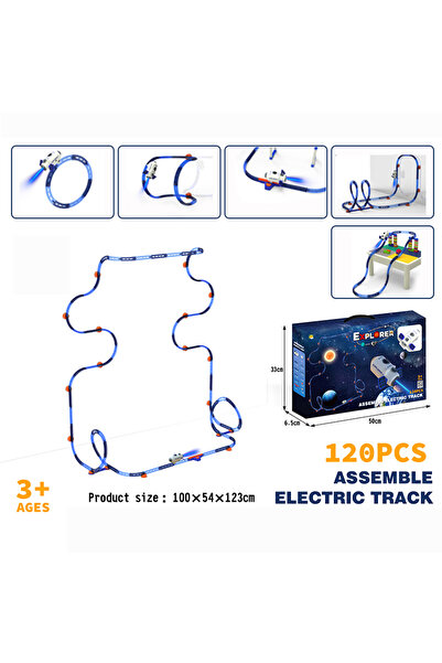 Toy DIY Space Track Building Blocks, Children's Track Building Blocks, 120-Pi...