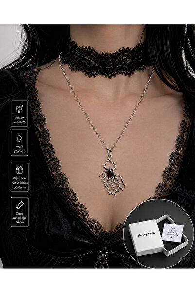 HER ŞEY NOTA www.herseynota.com Red Stone Detailed Fantastic Figure Unisex Ne...