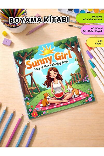 metafortoys SummerGirl Boyama Kitabı – 21x20 cm I 40 Görsel I Çocuklar ve Yet...