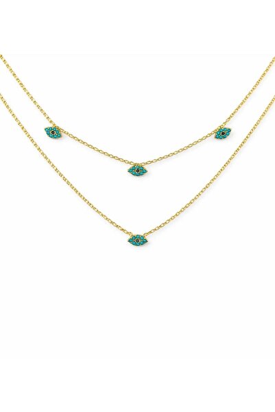 Lisse.co Special Series 2-Piece Eye Blue Evil Eye Steel Necklace