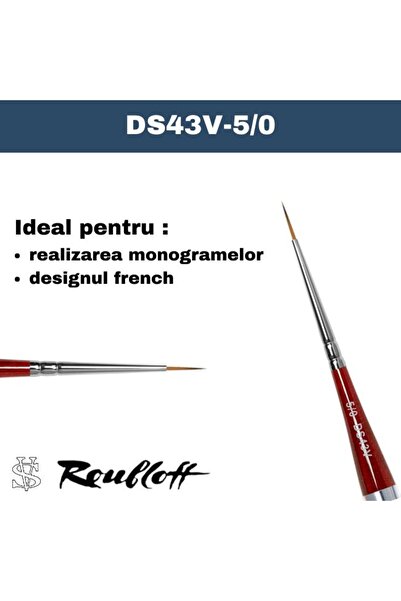 Roubloff Perie de unghii cu capac, DS43V Nr. 5/0, Fabricat din păr sintetic