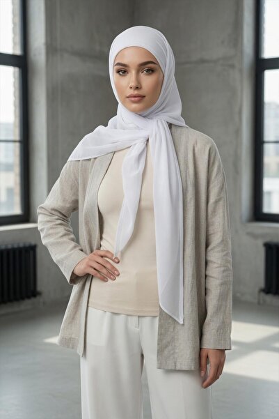 Aisha's Design Connectable Non-Slip Combed Cotton Inner Layer, Chiffon Shawl,...