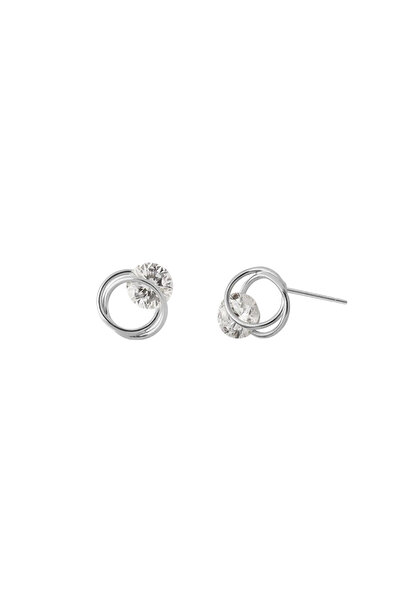Lisa&Co. Cercei Argint Floating Stone Argint placat cu rodiu / Zircon / Alb
