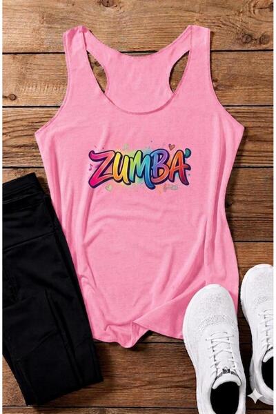 FAVORİST Γυναικείο μπλουζάκι με στάμπα ZUMBA SWIMMER Model