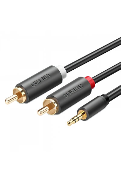 Ugreen Cablu Audio 3.5mm - 2 x RCA AV102, 1.5m, Gri