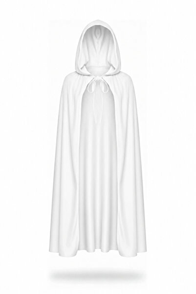 ReilaCos Pelerina de vrăjitoare albă cu glugă 120 cm - Costum de Halloween și...