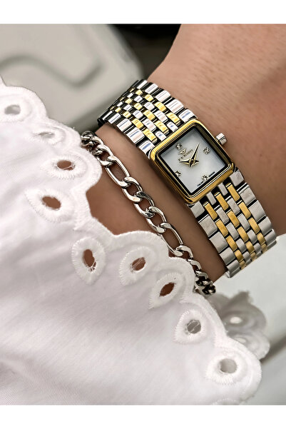 FERRO Silver and Yellow Steel Cord Women's Wristwatch Fl21764A-D Waterproof 2...