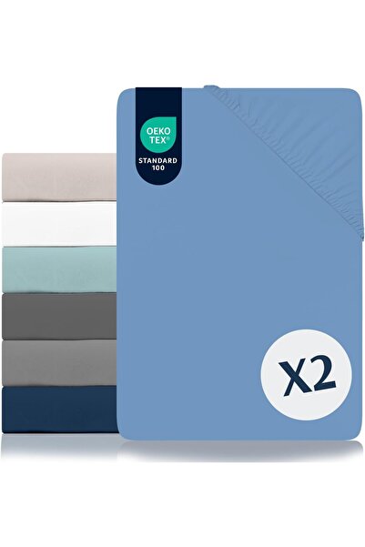 Dreamzie - Fitted Sheet 180 x 200 cm Pack of 2 - 100% Polyester Microfibre - ...