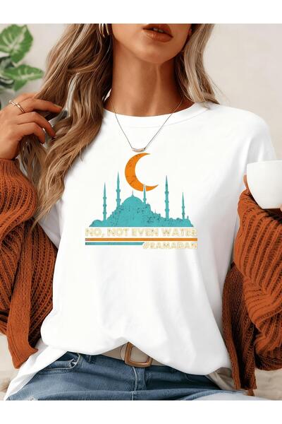 bolivia's قميص إسلامي نسائي لرمضان وعيد الفطر - مع طباعة عبارات عيد مبارك ورم...