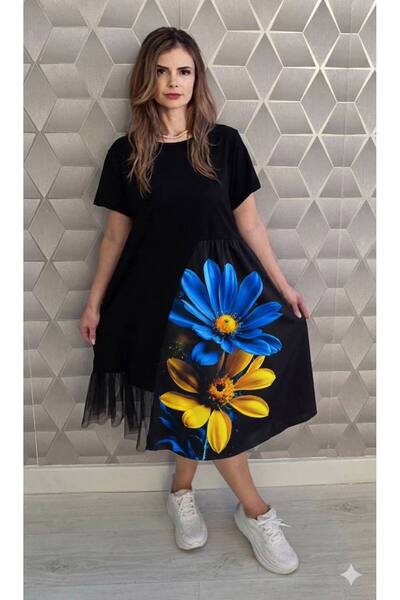Azara Elegant Monique dress with Printed and short sleeves