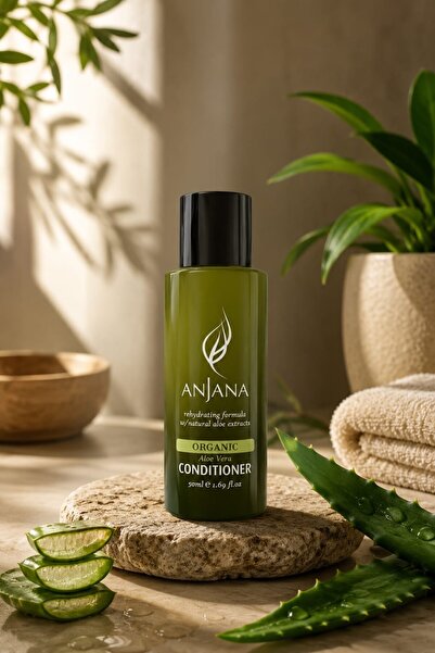 ANJANA Organik Aloe Vera Saç Kremi 50 ml – Yoğun Nemlendirici ve Onarıcı Mini...