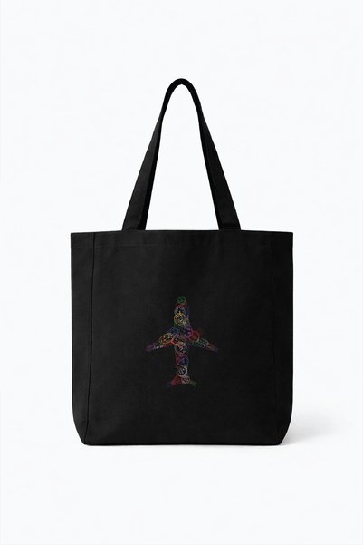 feinas Black Canvas Shoulder Bag (45X40X10Cm)