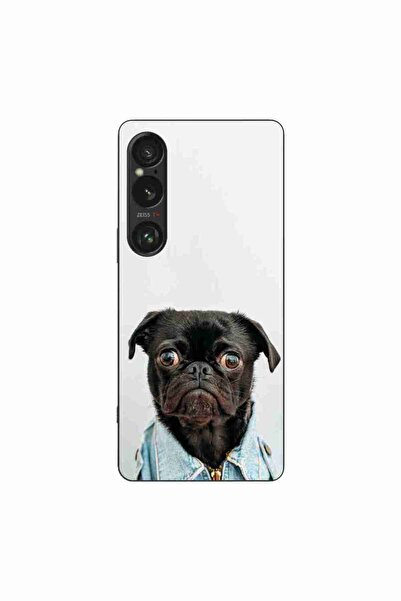OEM Калъф, съвместим със Sony Xperia 1 VI, силиконов гел TPU, с десен мопс, м...