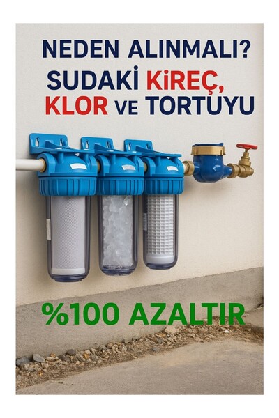 aquatürk Bina Girişi 3\4 10" Filtre Sistemi | Ana Giriş Filtresi Temiz ve Sağ...
