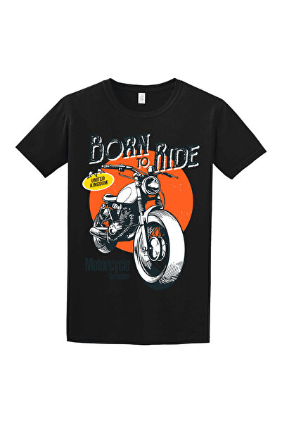 GILDAN Μπλουζάκι Unisex Born to Ride - ΜΑΥΡΟ, S