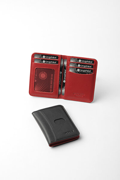 CENGİZ PAKEL Genuine Leather Unisex Minimal Vertical Card Holder – 2523t - Bl...