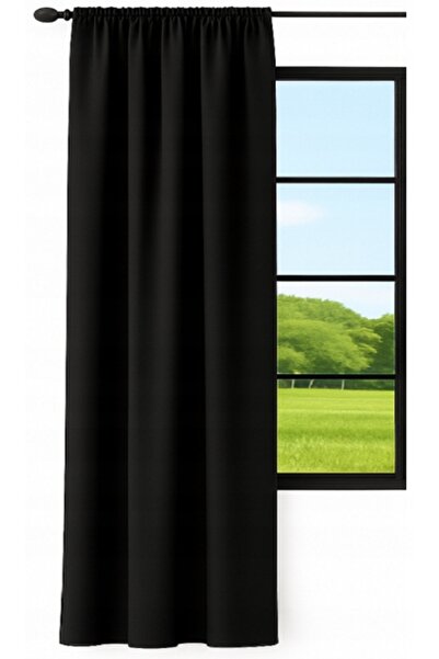 NOW-ART , Ready-made Drapery Curtain , Elegant Design, 145x240 cm, Black, Rin...