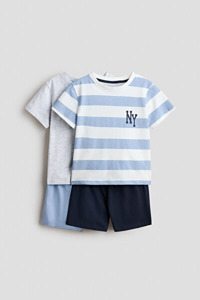 H&M 2'li Pamuklu ve Baskılı Pijama Takımı