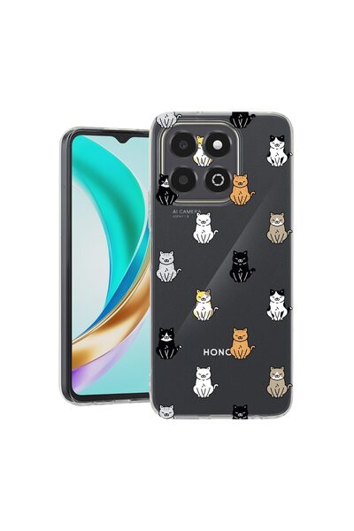 bestcase ¬Æ Husa Clear Slim Silicon Compatibila cu Honor X6c, Cat Pattern, 31...