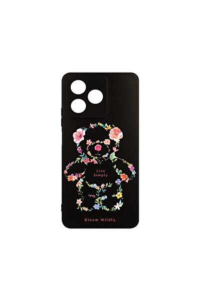 bestcase Калъф за OPPO A40, BestCase® Тънък силиконов, Мече с надпис Live Sim...