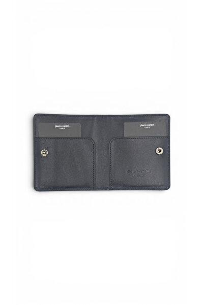 Pierre Cardin حامل بطاقات من الجلد مع حجرة داخلية قابلة للفتح - مصنوع من الجل...