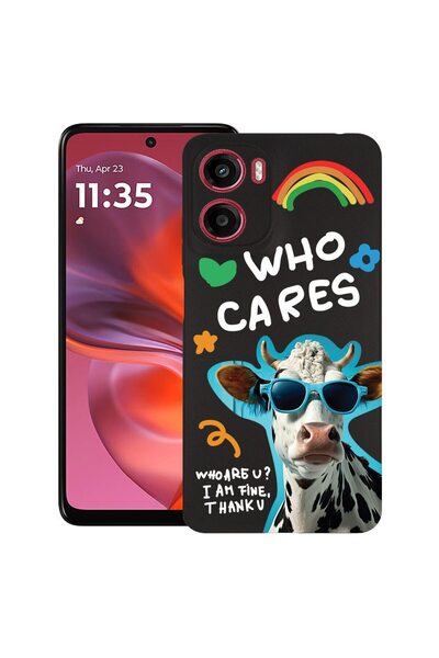 bestcase ¬Æ Husa pentru Motorola Moto E15 / Moto G05, Cool Cow - Who Cares?, ...