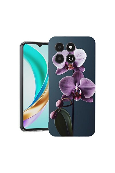 bestcase Прозрачен тънък силиконов калъф, съвместим с Honor X6c, Лилава орхид...
