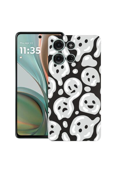 bestcase Husă pentru Motorola Moto G Play (2025) cu Design Gray Acid Smiley, ...