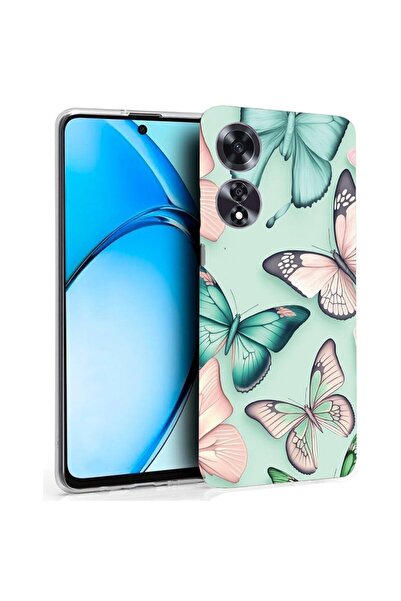 bestcase Husă pentru OPPO A60 4G, Silicon transparent 2MM, Model fluture, Ant...