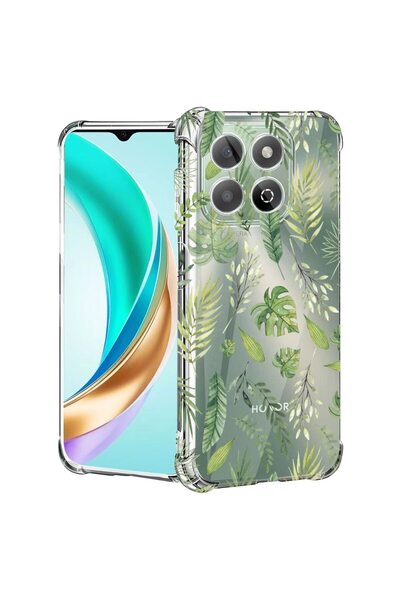 bestcase ¬Æ Husa compatibila Honor X8C, Anti Shock 1.5MM, Green leafs, Protec...
