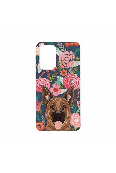 bestcase Силиконов калъф, съвместим с OPPO A57s, Куче и цветя, Устойчив на из...