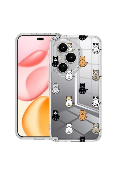 bestcase ¬Æ Husa Clear Silicon pentru Honor 400 Pro, Cat Pattern, 2036424 T 1027