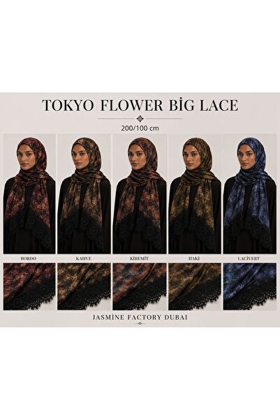 Ophelia Tokyo Flower Big Lace Hijab Collection – 5 PCS Set