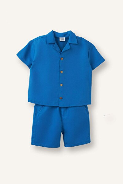 DeFacto Linen Blend Short Sleeve Shirt Shorts 2-Piece Set Baby Boy H8210A526Hs