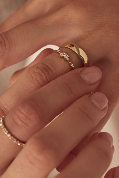 Lisa&Co. Calypso Gold Ring 50 mm / Yellow Gold / White Diamond