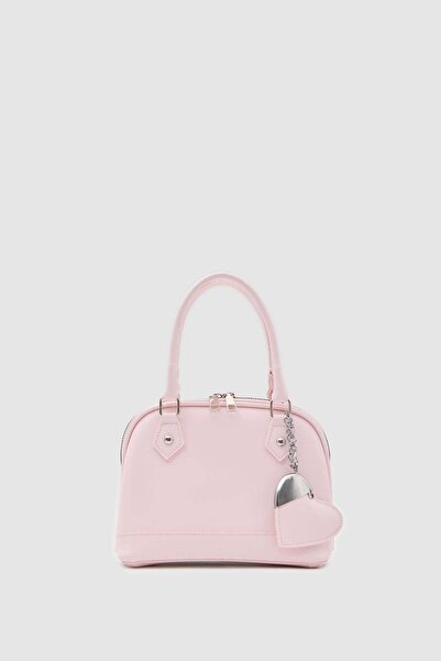 Shule Bags Rio Heart Charm Handbag and Crossbody Bag Sakura Pink