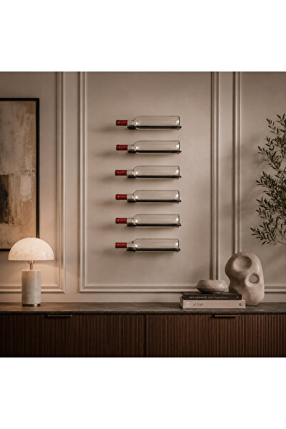 RackAndCork Rack And Cork - Metal Duvar Şişe Rafı – Modern Minimalist Şişe Du...