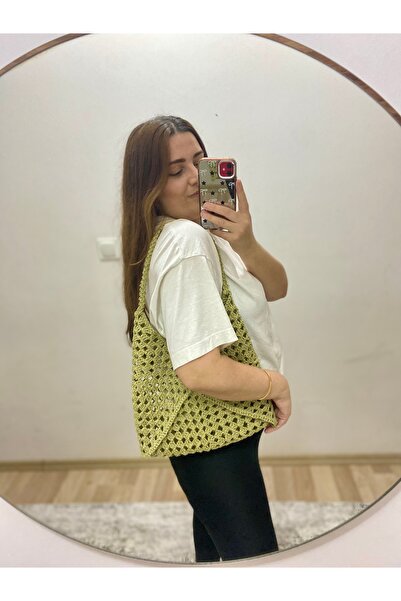 Rabika Motif El Örgüsü Hasır Çanta