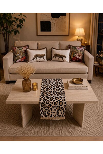 adenkahome سلسلة LEOPARDO، طقم من 5 قطع من أغطية الوسائد والفرشات المزينة بال...