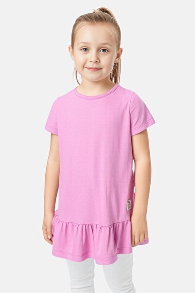 Hey Popinjay Kids Girl Solid Short Sleeves Tunic Top, Purple