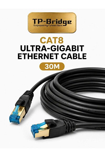 TP-BRIDGE CAT8 Ethernet Cable 30M– 24AWG OFC Copper S/FTP LSZH 2000MHz Ultra ...